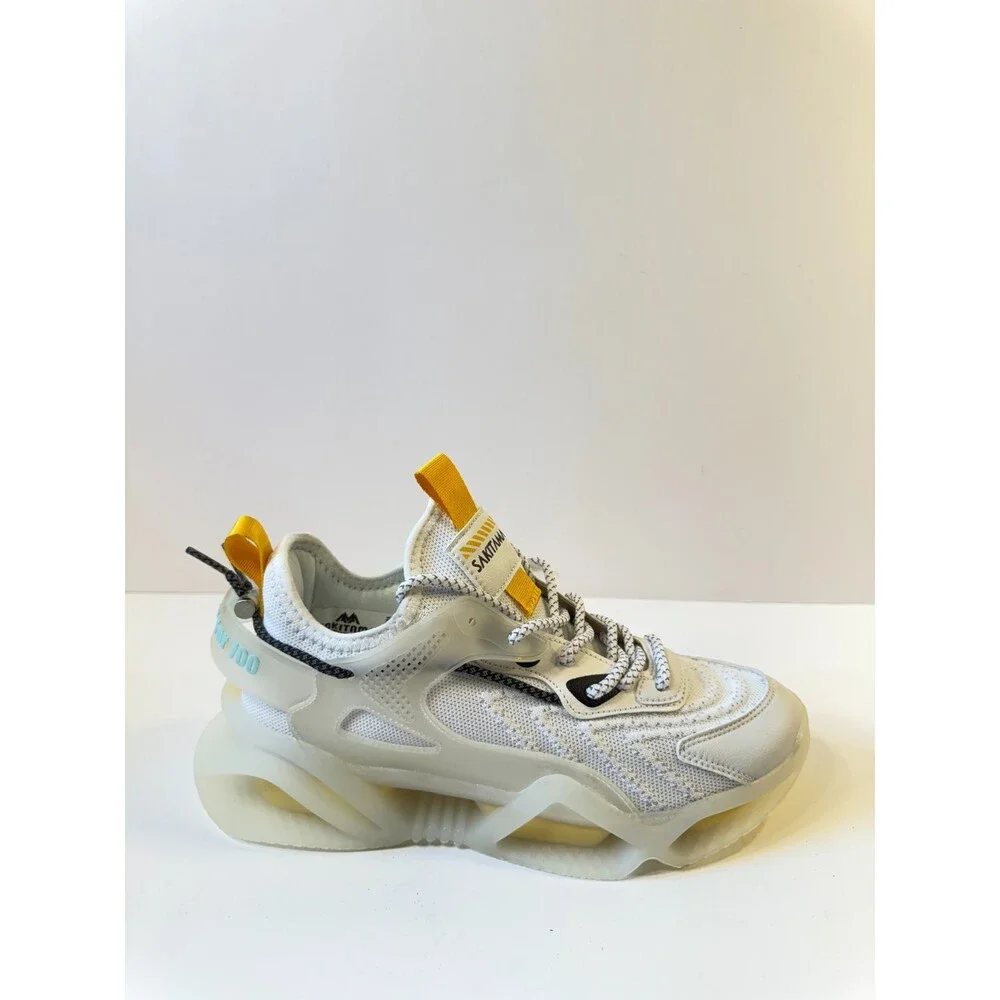 Sakitama Sneakers Mens White Yellow US 6 Mens 8 Womens